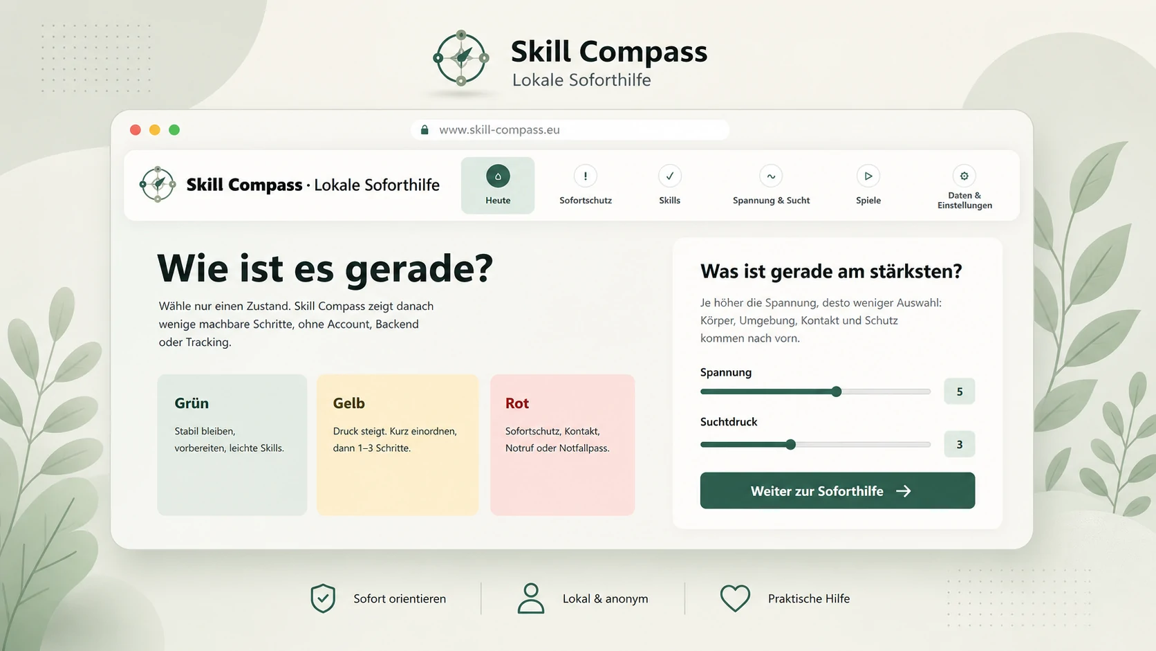Vorschau der Skill Compass Soforthilfe