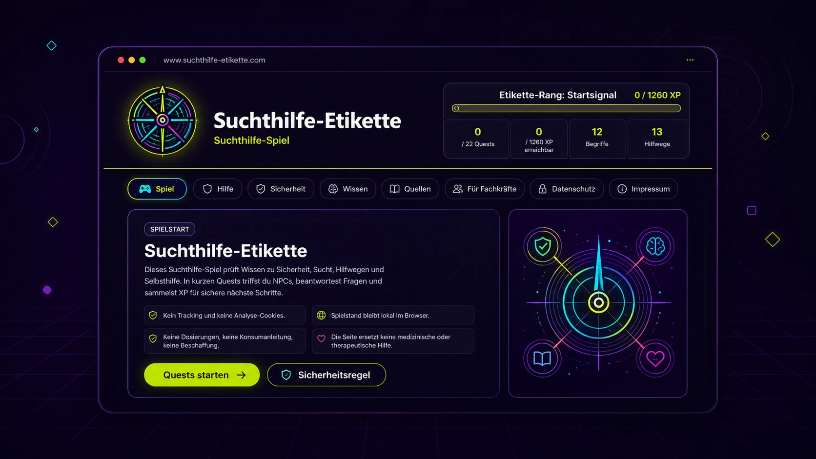 Vorschau des Suchthilfe-Etikette Spiels